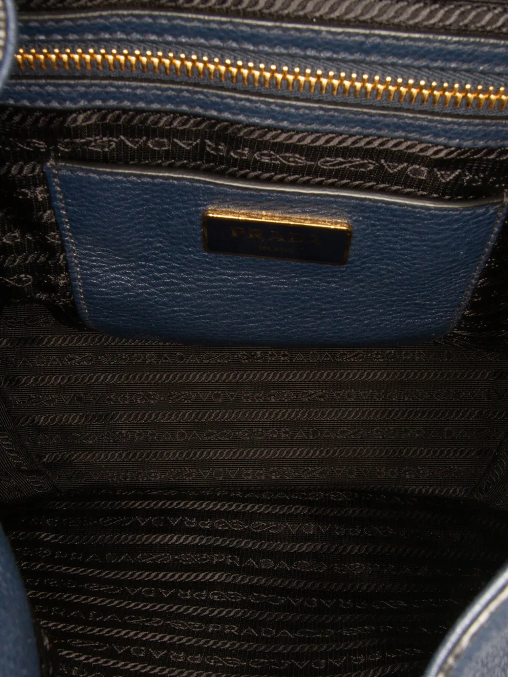 Pre-owned Prada 2000-2025 Vitello Daino Backpack In Blue