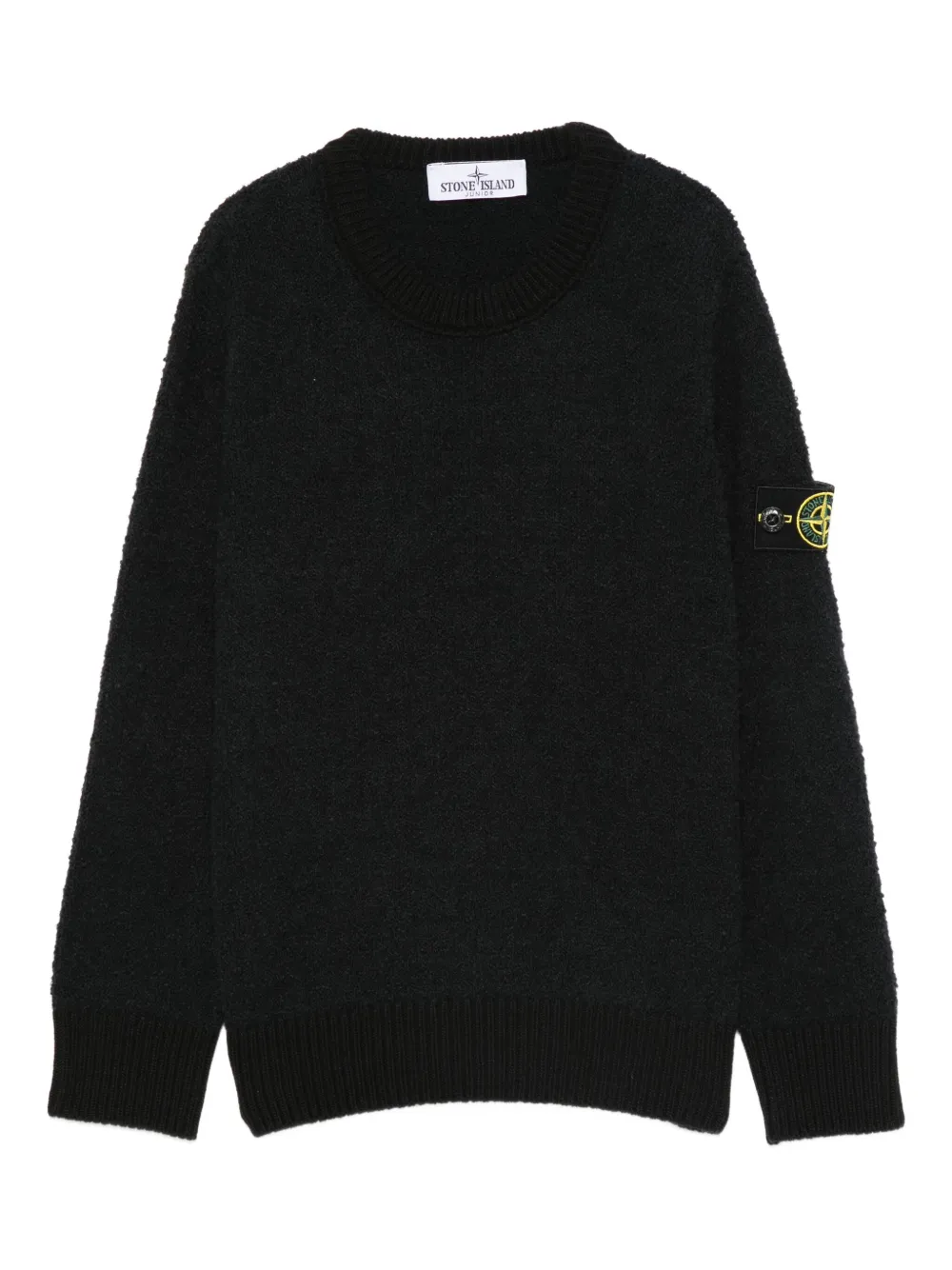 Stone Island Junior logo-patch crew-neck sweater - ブラック Stone Island Junior logo-patch crew-neck sweater - ブラック