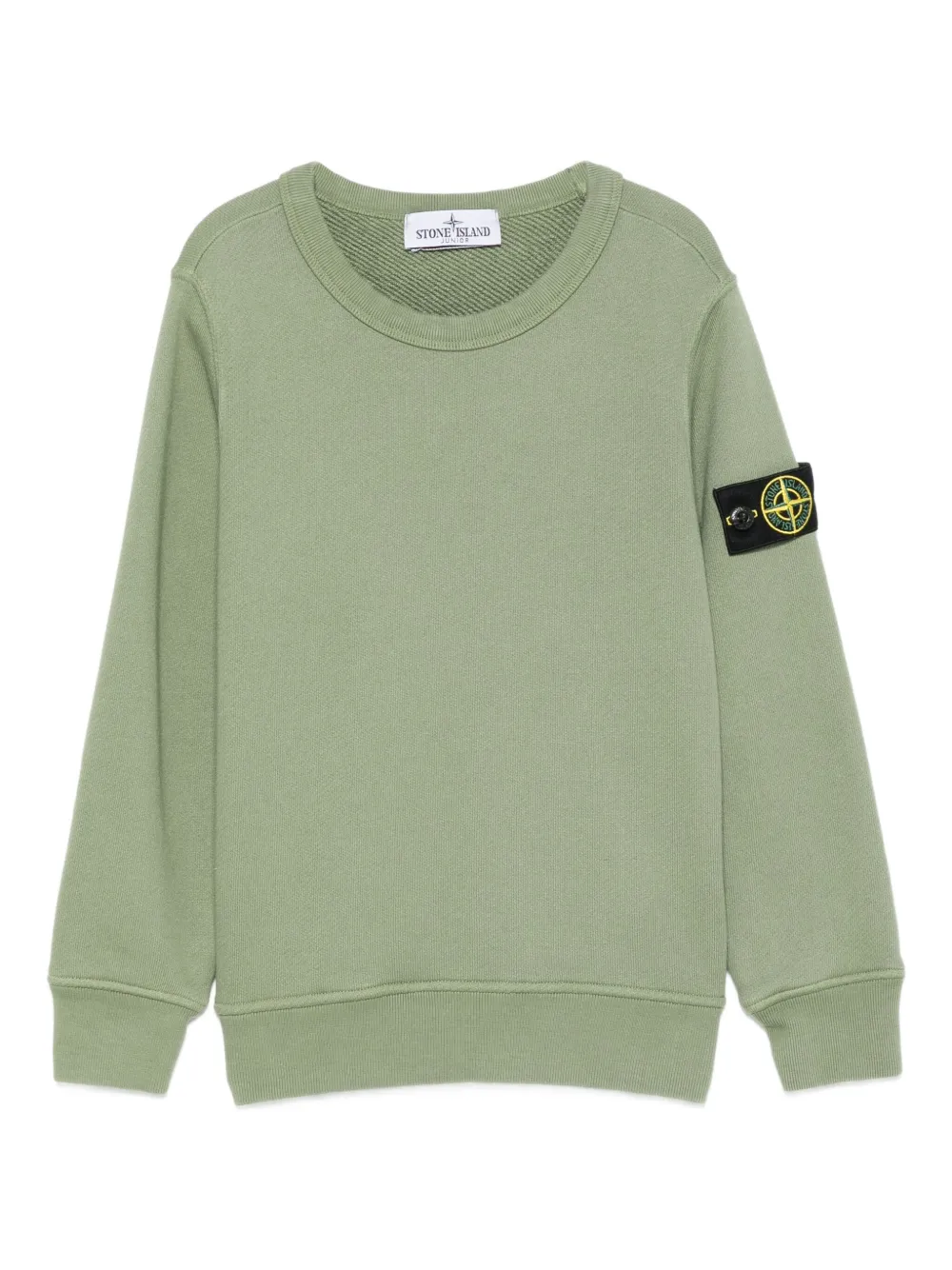 Stone Island Junior logo-patch crew-neck sweatshirt - グリーン Stone Island Junior logo-patch crew-neck sweatshirt - グリーン