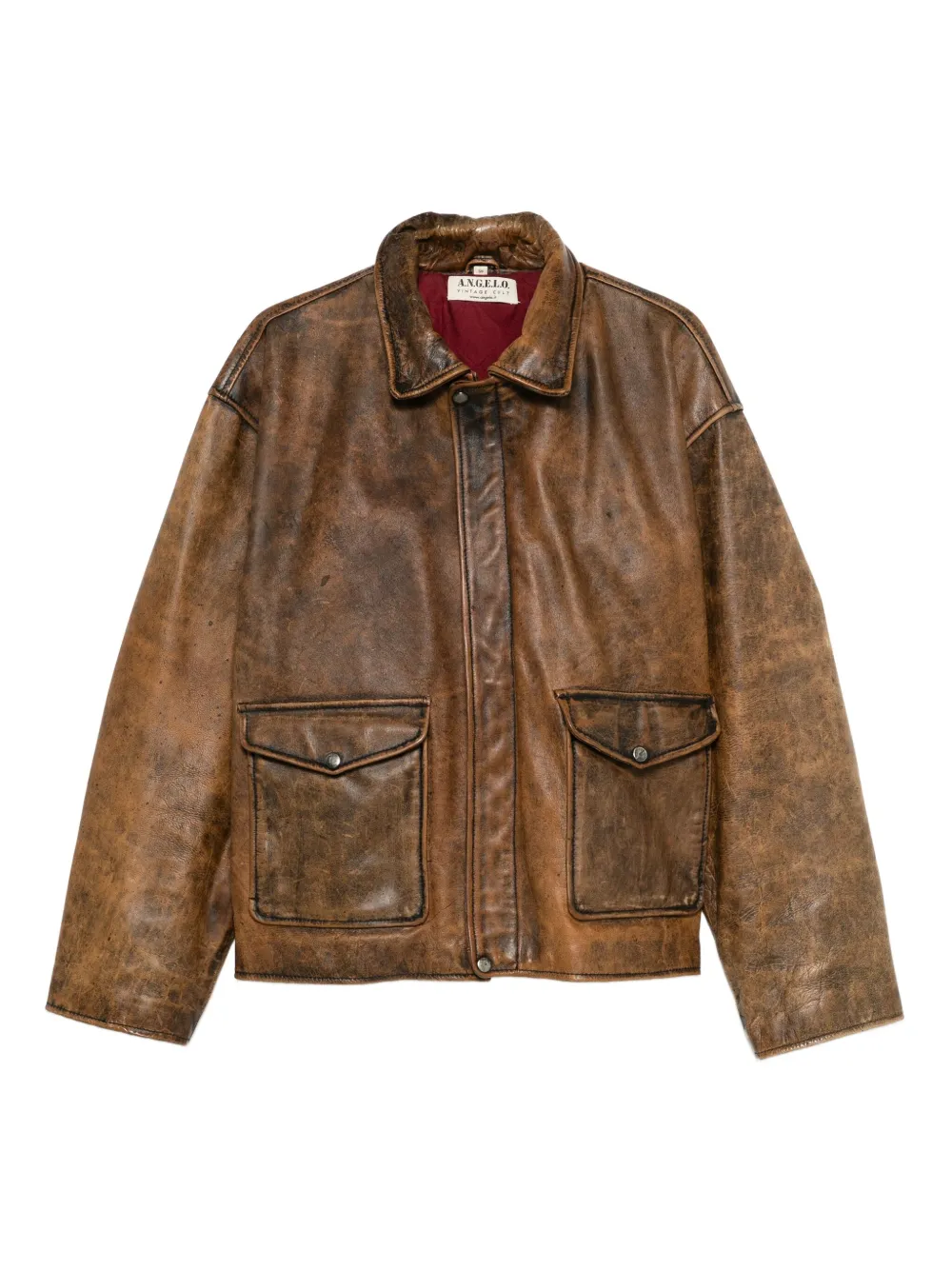 A.N.G.E.L.O. Vintage Cult blazer ajusté en cuir | marron | Image 1