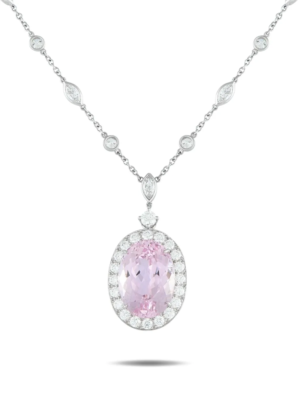 Tiffany & Co. platinum diamond and kunzite pendant necklace | Silver | Image 1