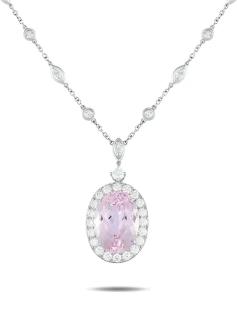 Tiffany & Co. platinum diamond and kunzite pendant necklace