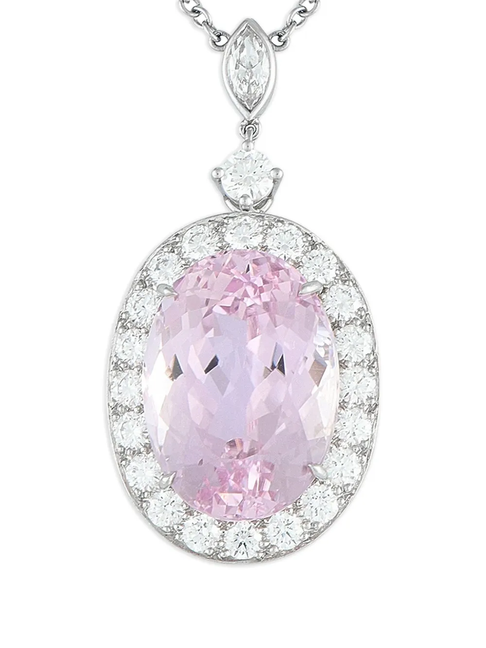 Tiffany & Co. platinum diamond and kunzite pendant necklace | Image 2