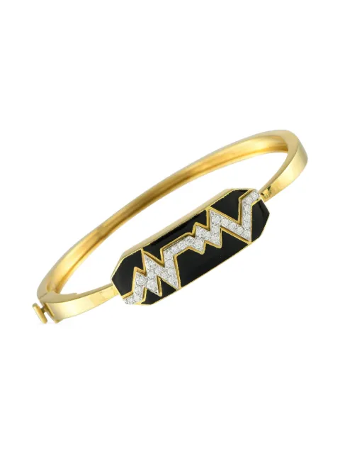David Webb 18K yellow gold Skip diamond bracelet