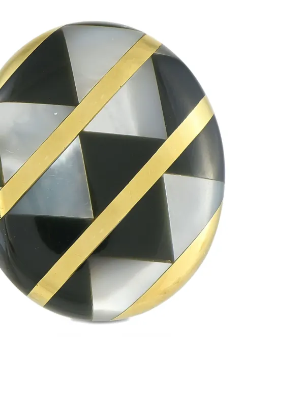 Tiffany & Co. Pre-Owned オニキス＆マザーオブパール ピアス 18K