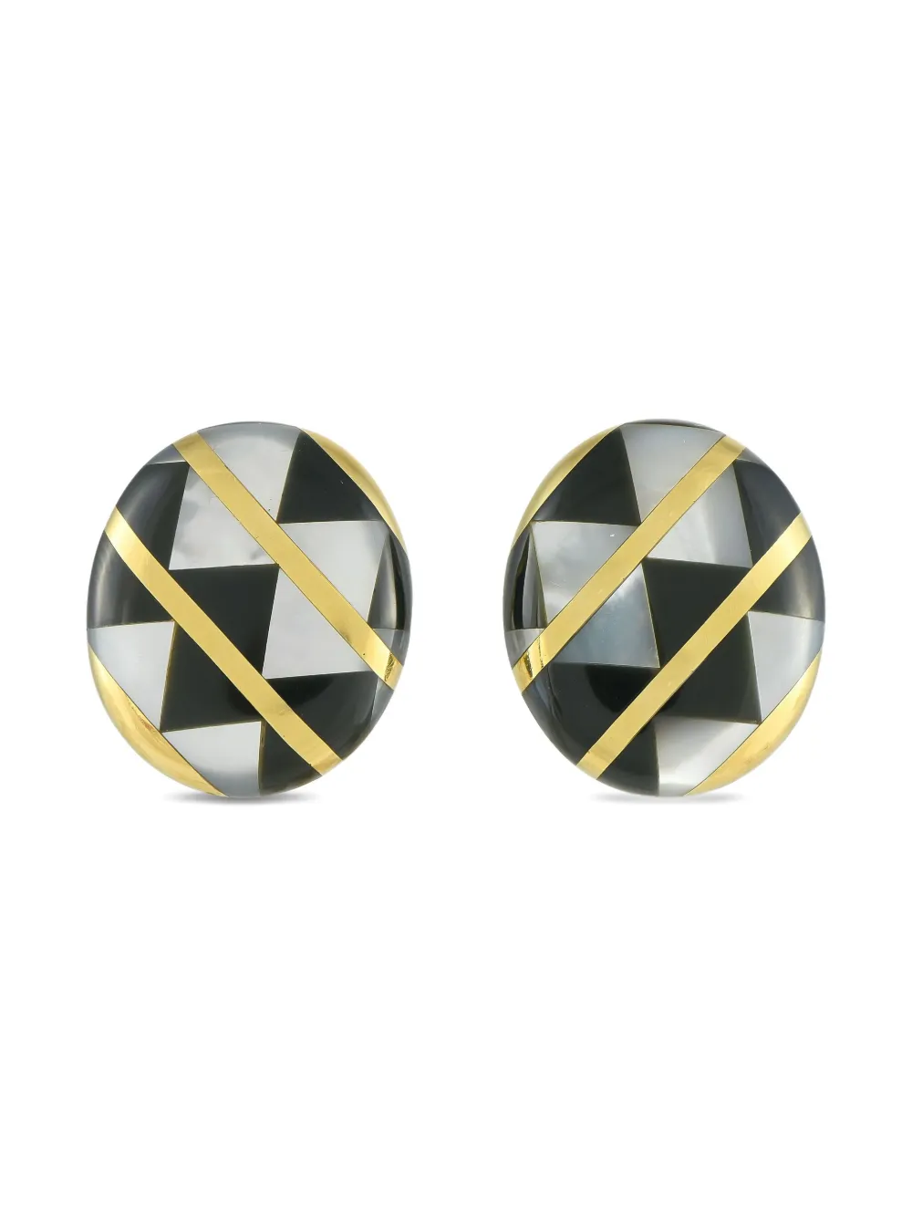 Tiffany & Co. 18K yellow gold onyx and mother-of-pearl earrings | Gold | Image 1