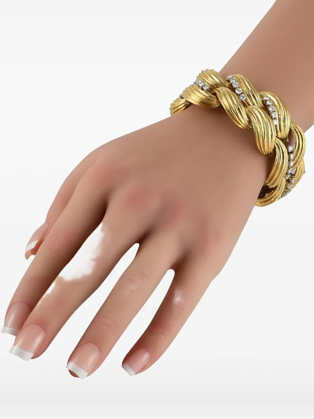 Pre-owned David Webb 18k Yellow Gold Diamond Bracelet