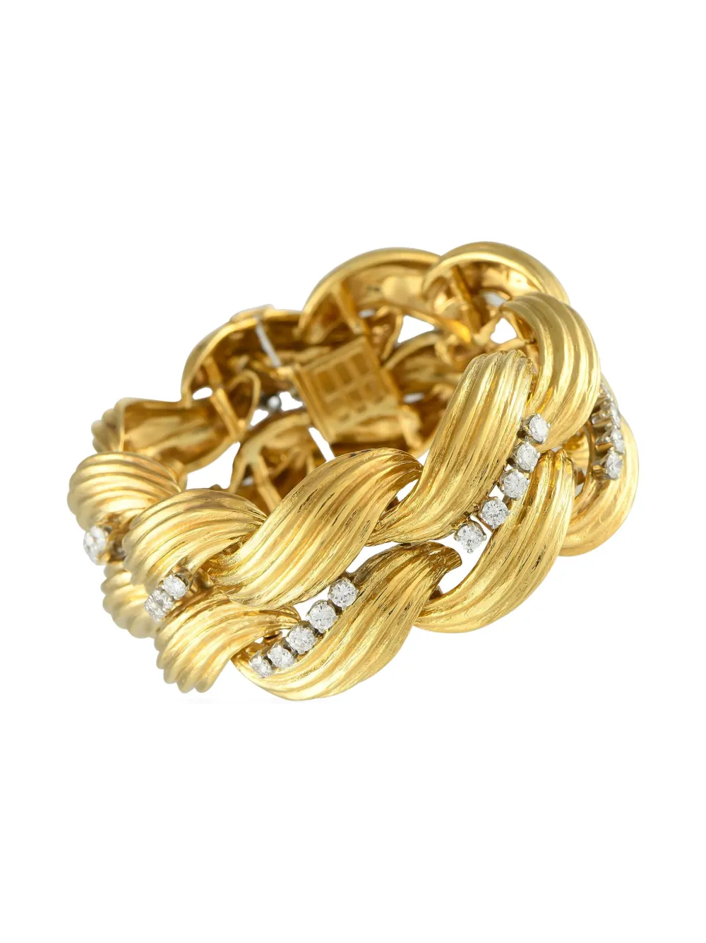 Pre-owned David Webb 18k Yellow Gold Diamond Bracelet