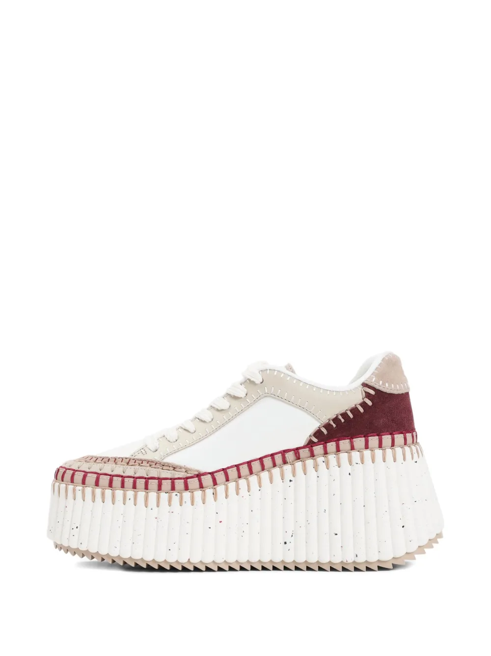 Chloé Nama platform-sole contrast-stitch sneakers White