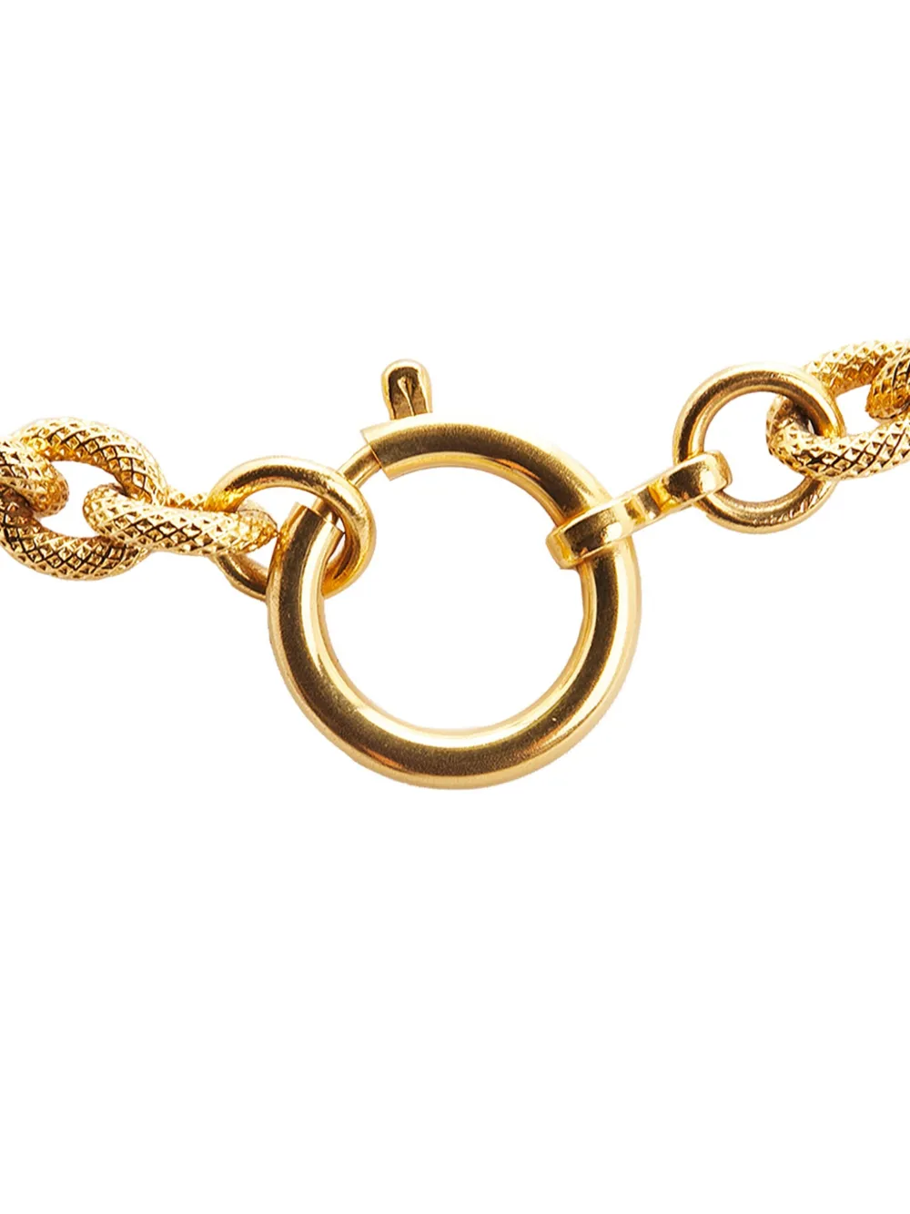 Pre-owned Chanel 1993 Lava Collection Cc 24k Yellow Gold Pendant Necklace