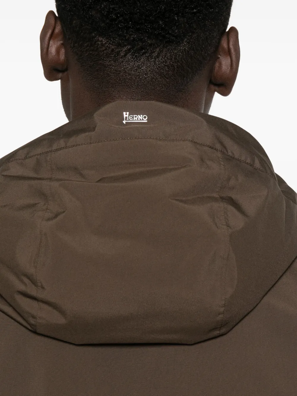 Herno Hooded Parka In Brown