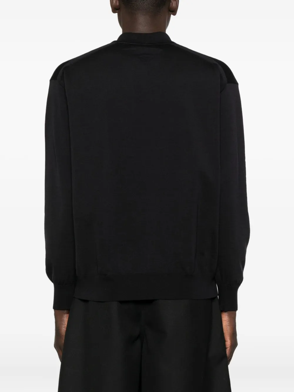Comme Des Garçons Long-sleeved Polo Shirt In Black