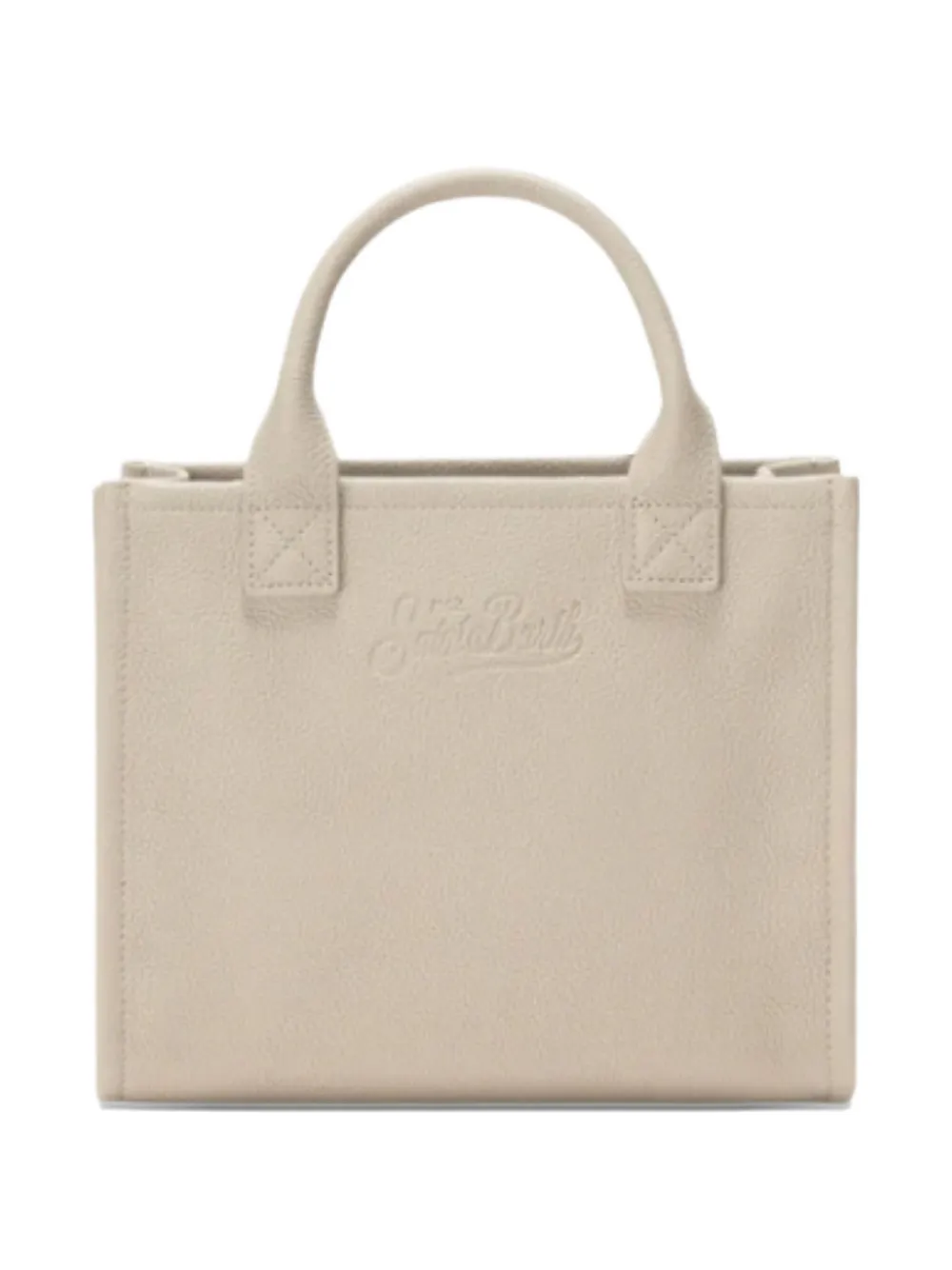 MC2 Saint Barth midi Vanity embossed-logo tote bag - Beige