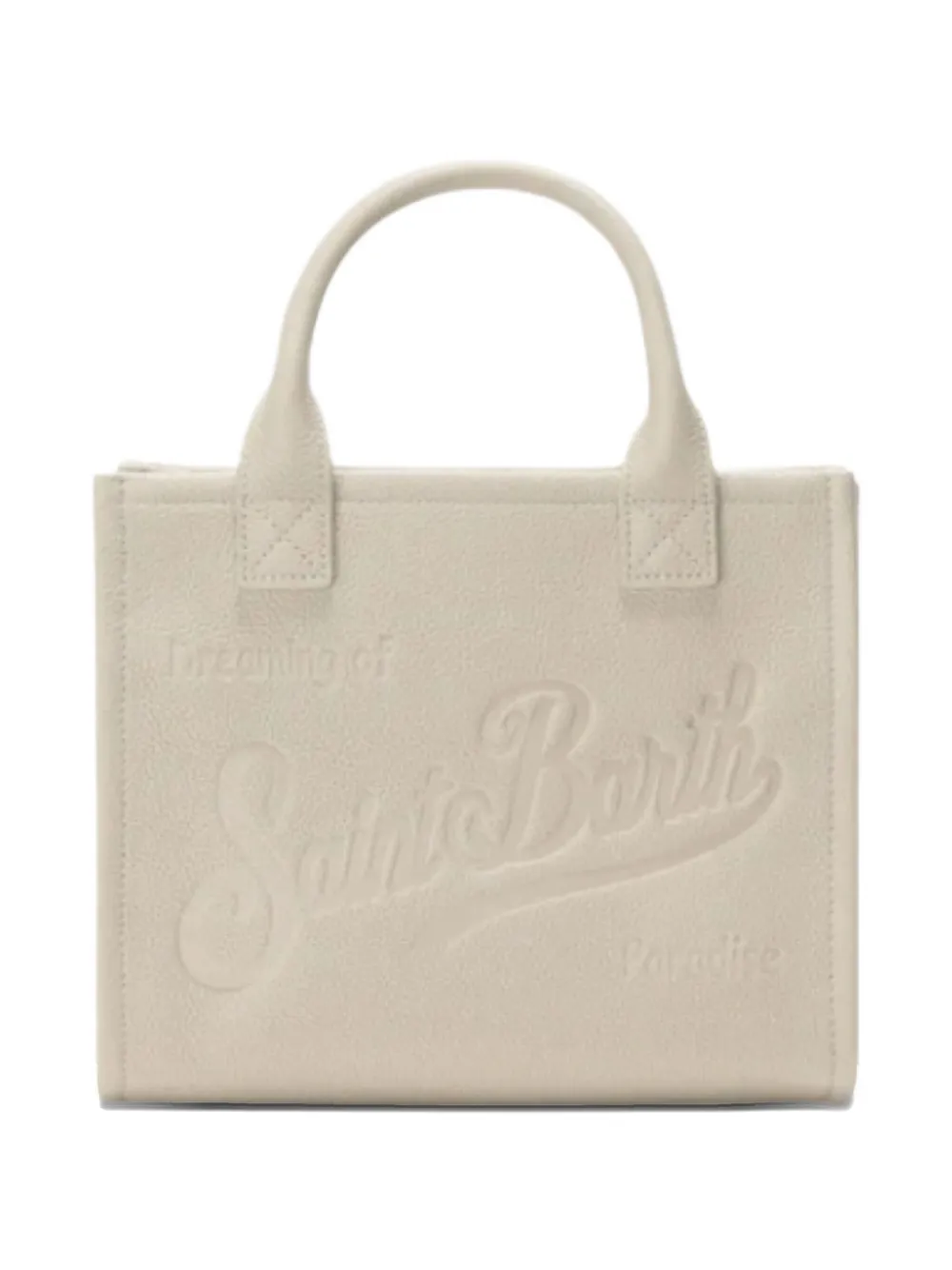 Mc2 Saint Barth Midi Vanity Embossed-logo Tote Bag In Neutral