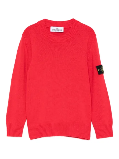 Stone Island Junior logo-patch crew-neck sweater