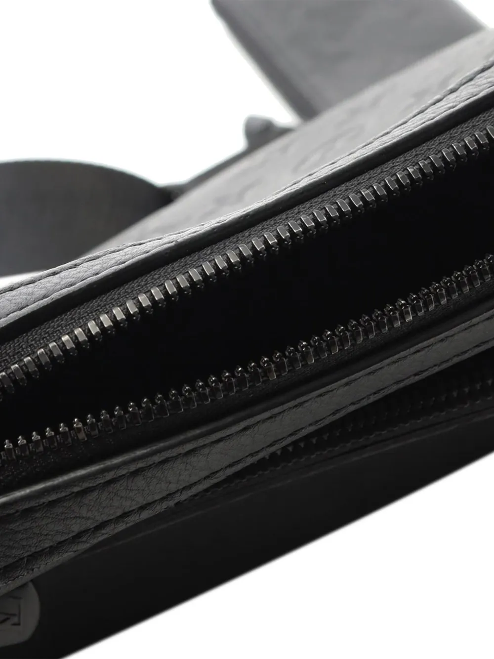 Pre-owned Louis Vuitton 2021-2025 Monogram Shadow Trio Messenger Crossbody Bag In Black