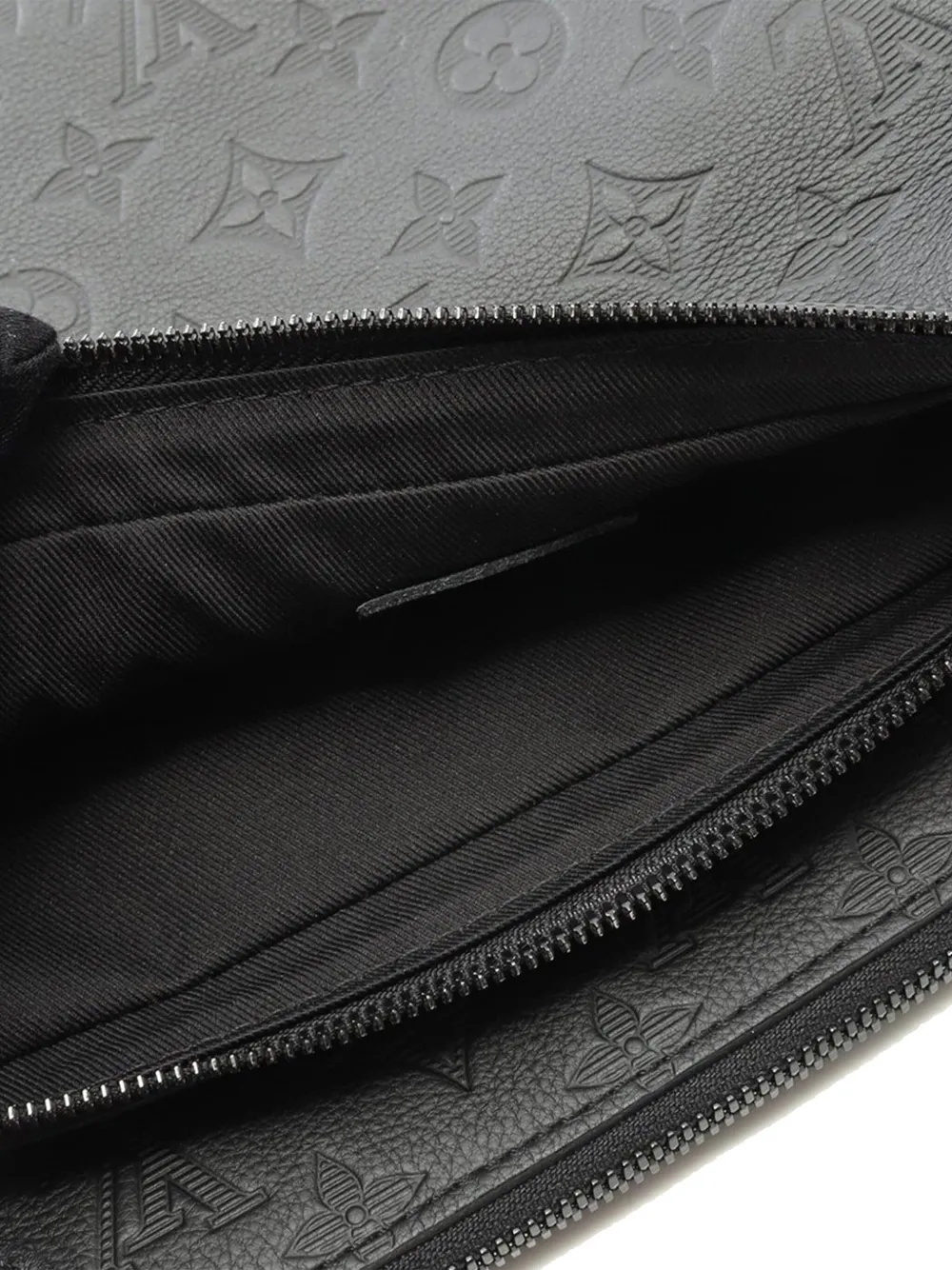 Pre-owned Louis Vuitton 2021-2025 Monogram Shadow Trio Messenger Crossbody Bag In Black