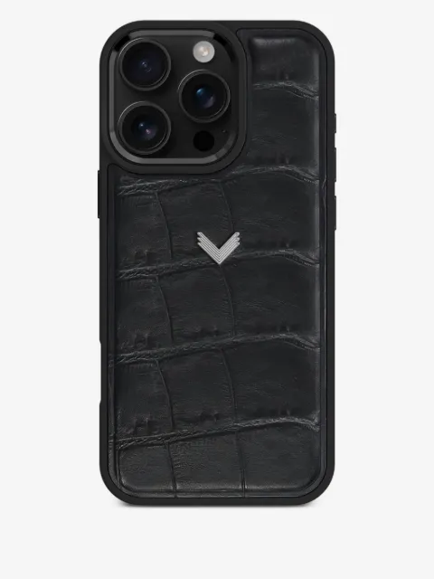 VELANTE crocodile-texture leather iPhone 16 Pro Max phone case
