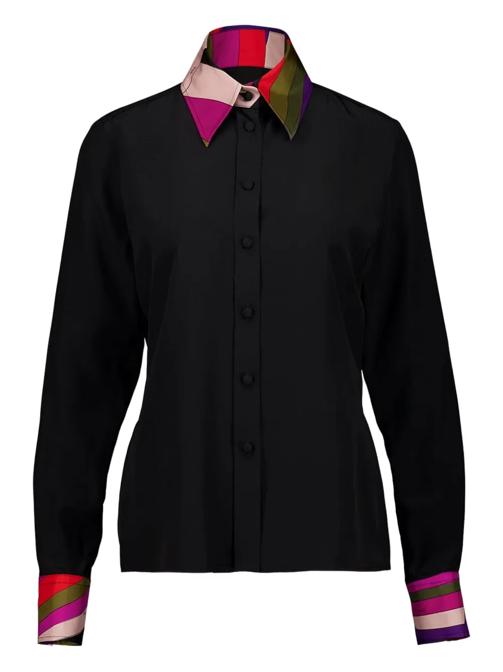 Pucci Button Print Shirt In Black