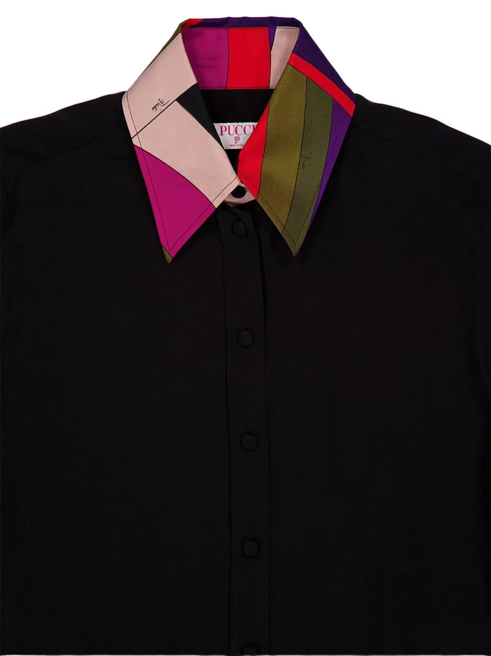 Pucci Button Print Shirt In Black