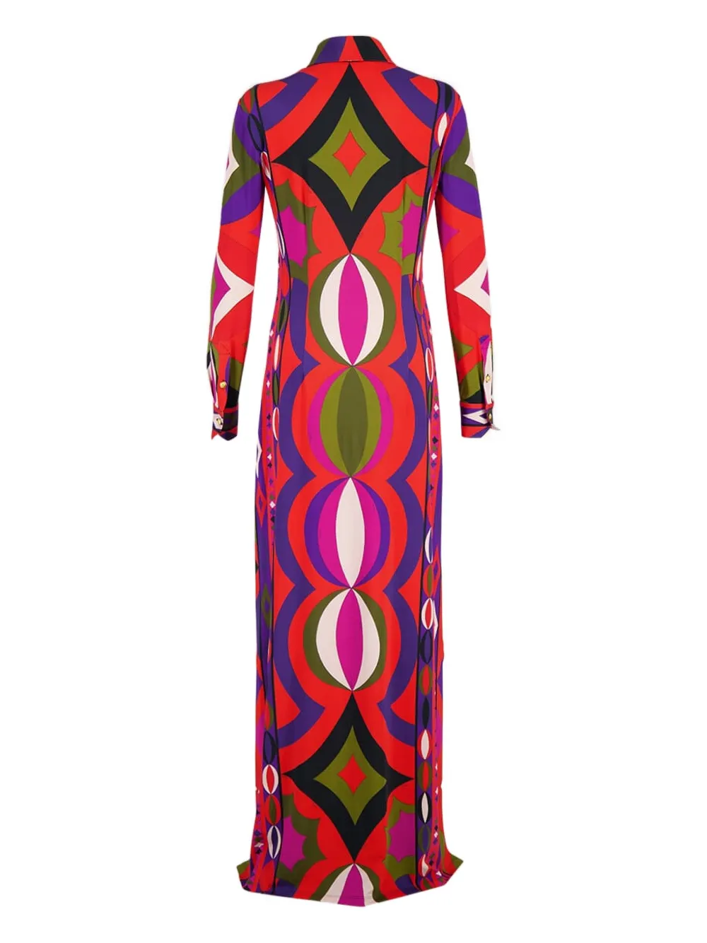 PUCCI Collane maxi-jurk met knopen en print - Rood