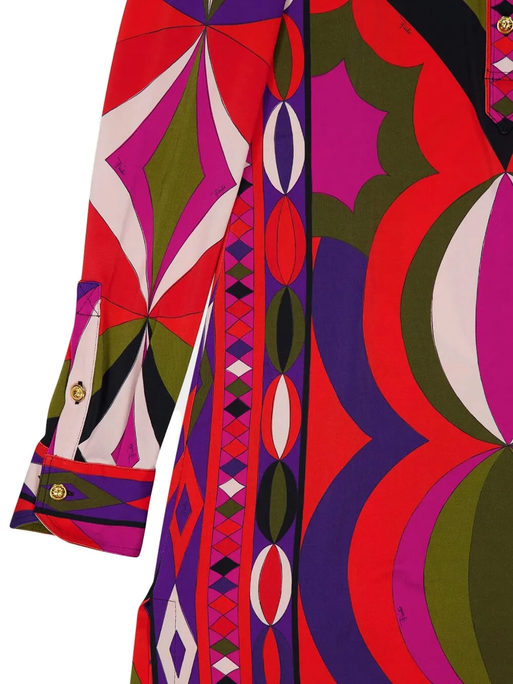 Pucci Collane Print Buttoned Maxi Dress In Multi