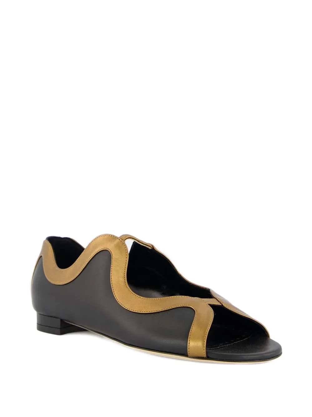 Manolo Blahnik Chilki Leather Sandals In Black