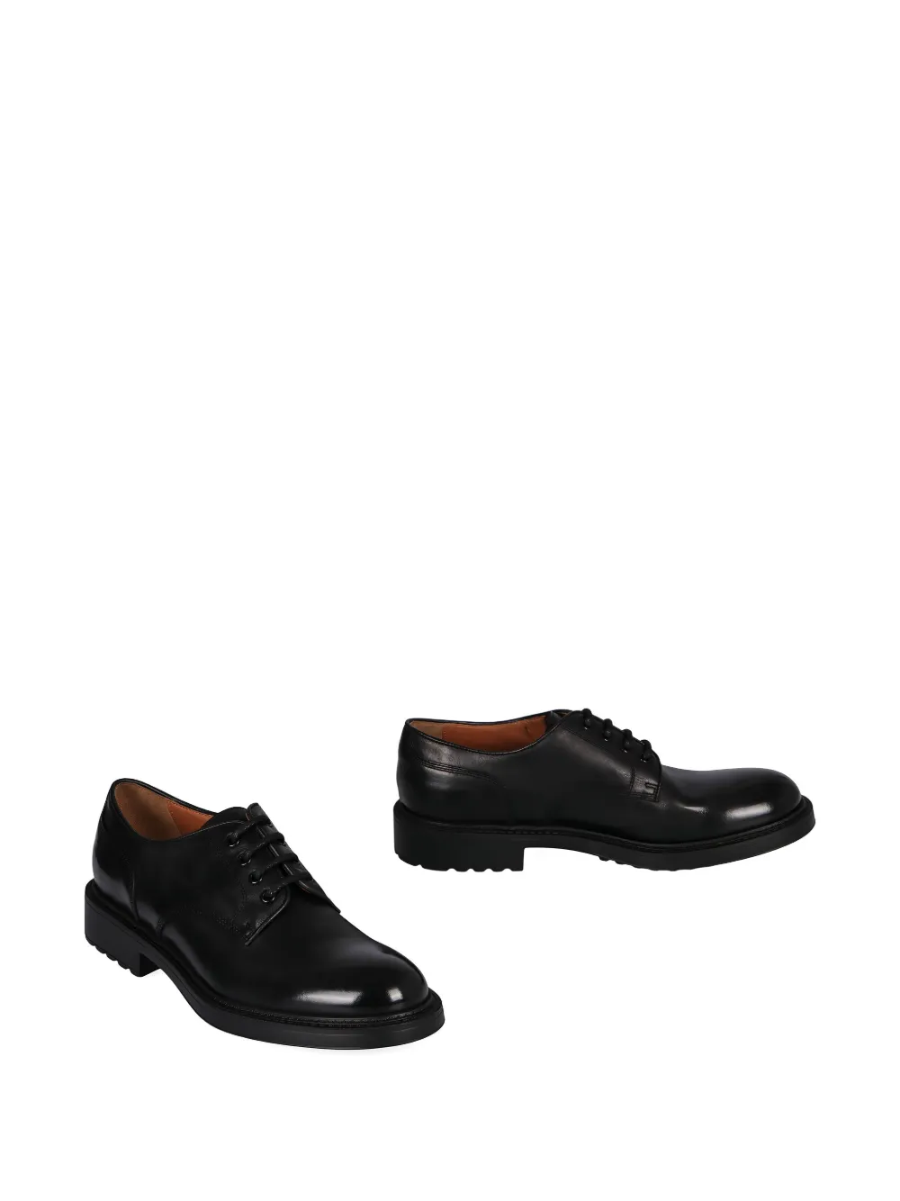 Doucal's leather round-toe lace-up shoes Black