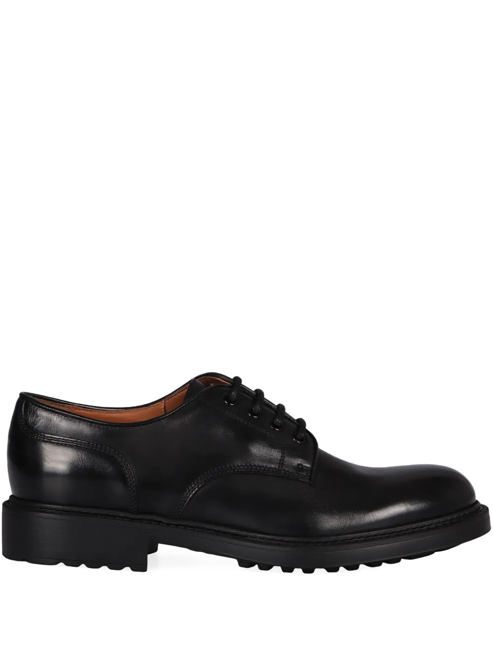 Doucal's leather round-toe lace-up shoes Black