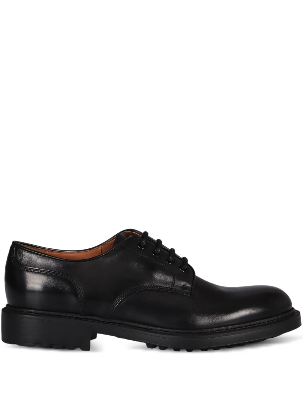 Doucal's Leren veterschoenen met ronde neus Zwart