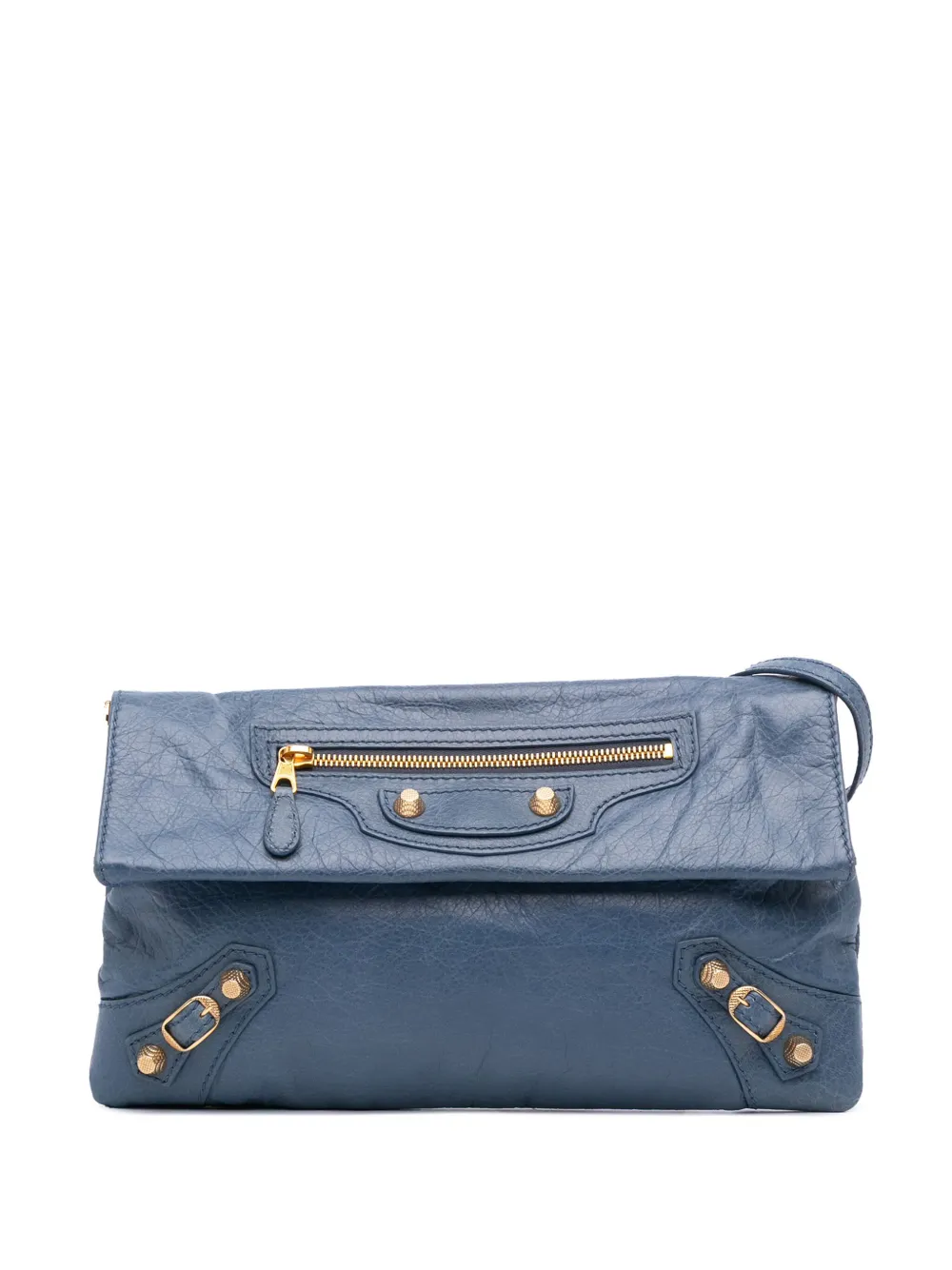 Balenciaga Pre-Owned 2014 Lambskin Motocross Giant 12 Envelope Clutch With Strap crossbody bag | Blue | Image 1