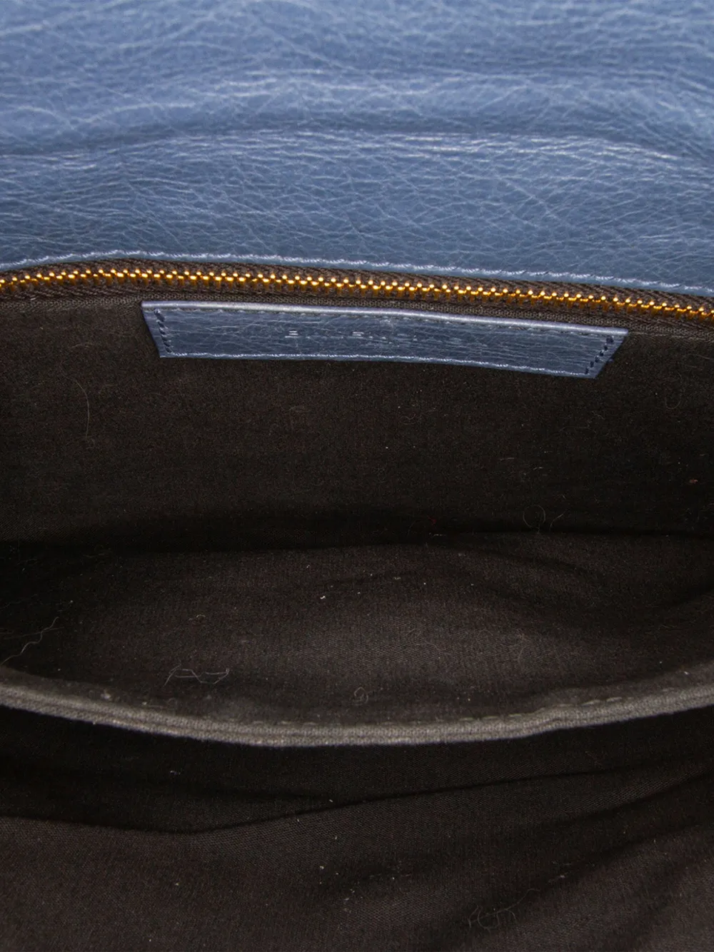 Pre-owned Balenciaga 2014 Lambskin Motocross Giant 12 Envelope Clutch With Strap Crossbody Bag In Blue