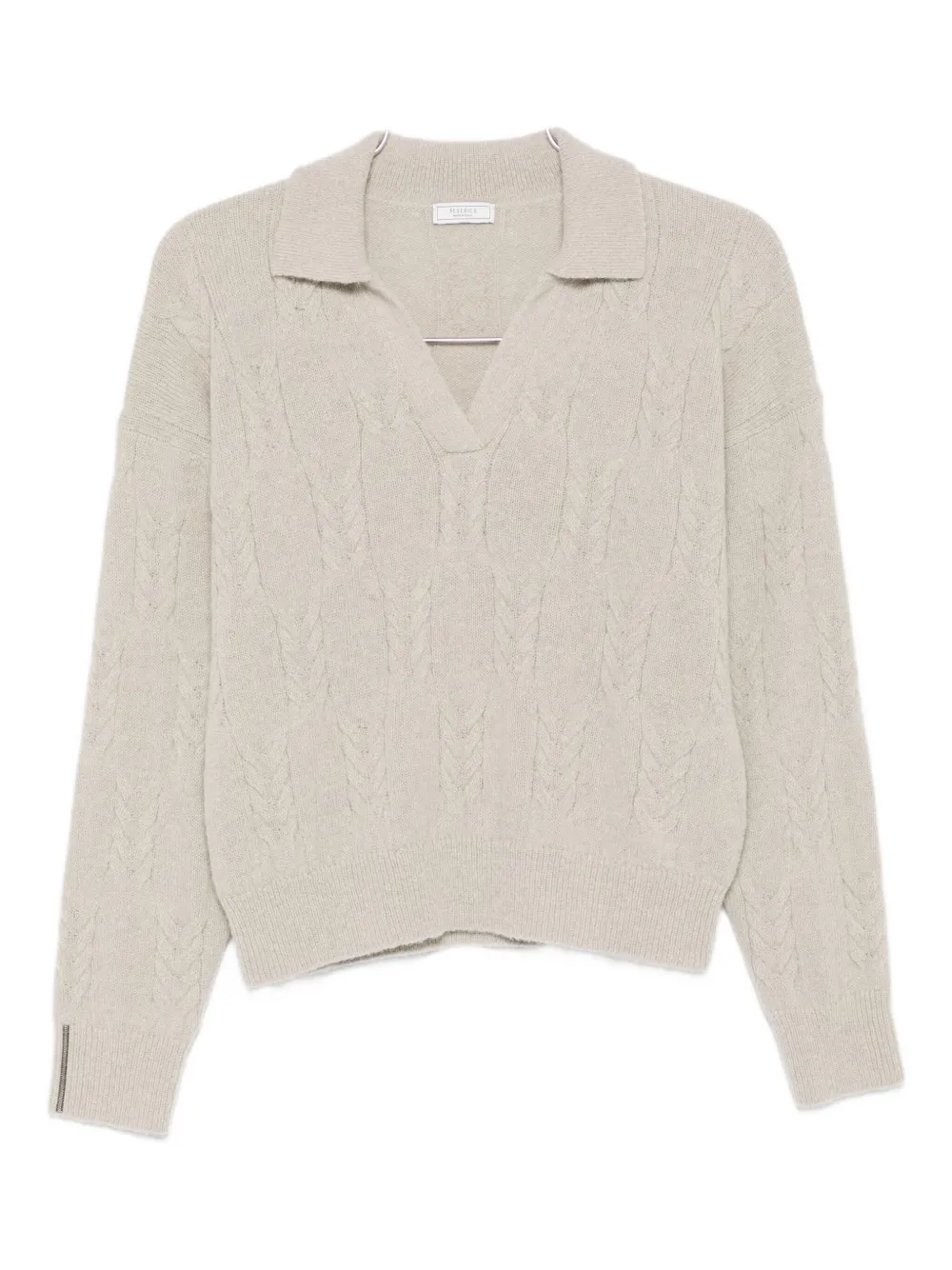 Peserico Cable-knit V-neck Sweater In Multi