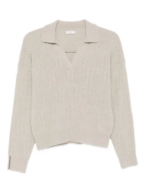 Peserico cable-knit v-neck sweater