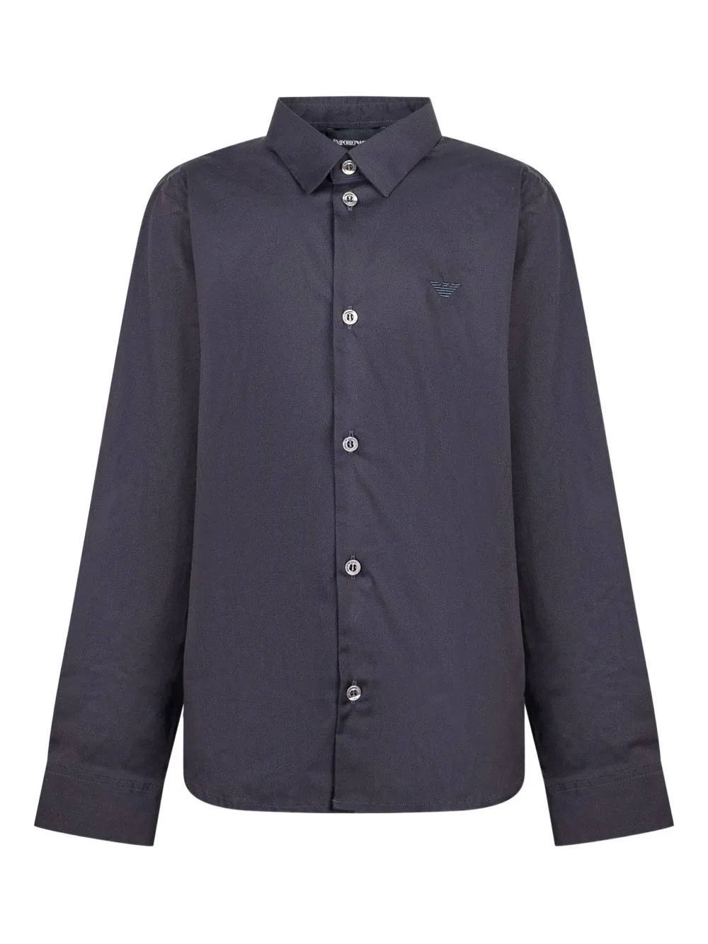 Emporio Armani Kids' Logo-embroidered Shirt In Black