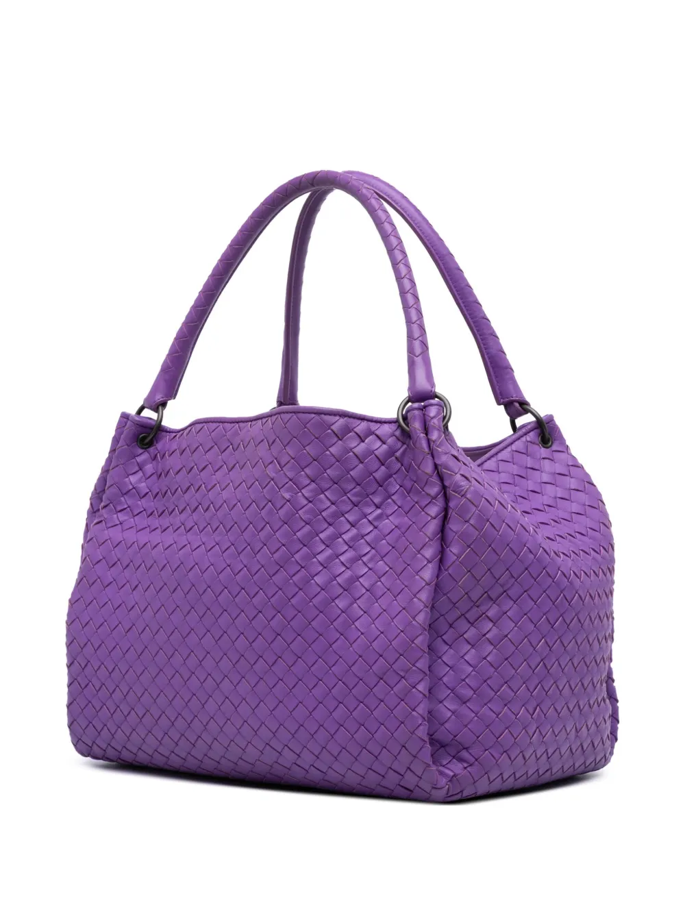 Pre-owned Bottega Veneta 2012-2025 Nappa Intrecciato Parachute Tote Bag In Purple
