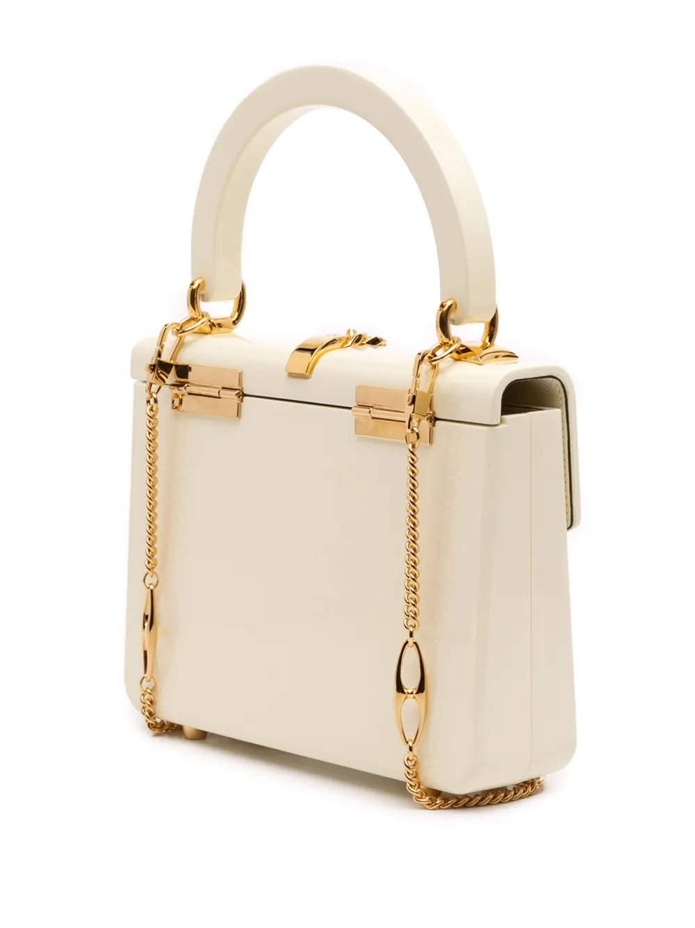 Pre-owned Gucci 2016-2025 Mini Acrylic Sylvie 1969 Top Handle Bag Satchel In White