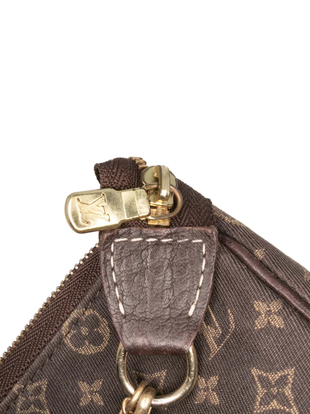 Pre-owned Louis Vuitton 2007 Monogram Mini Lin Bucket Pm Pouch In Brown