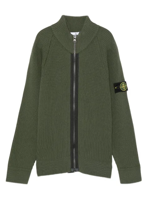 Stone Island Junior zip-up ribbed jacket
