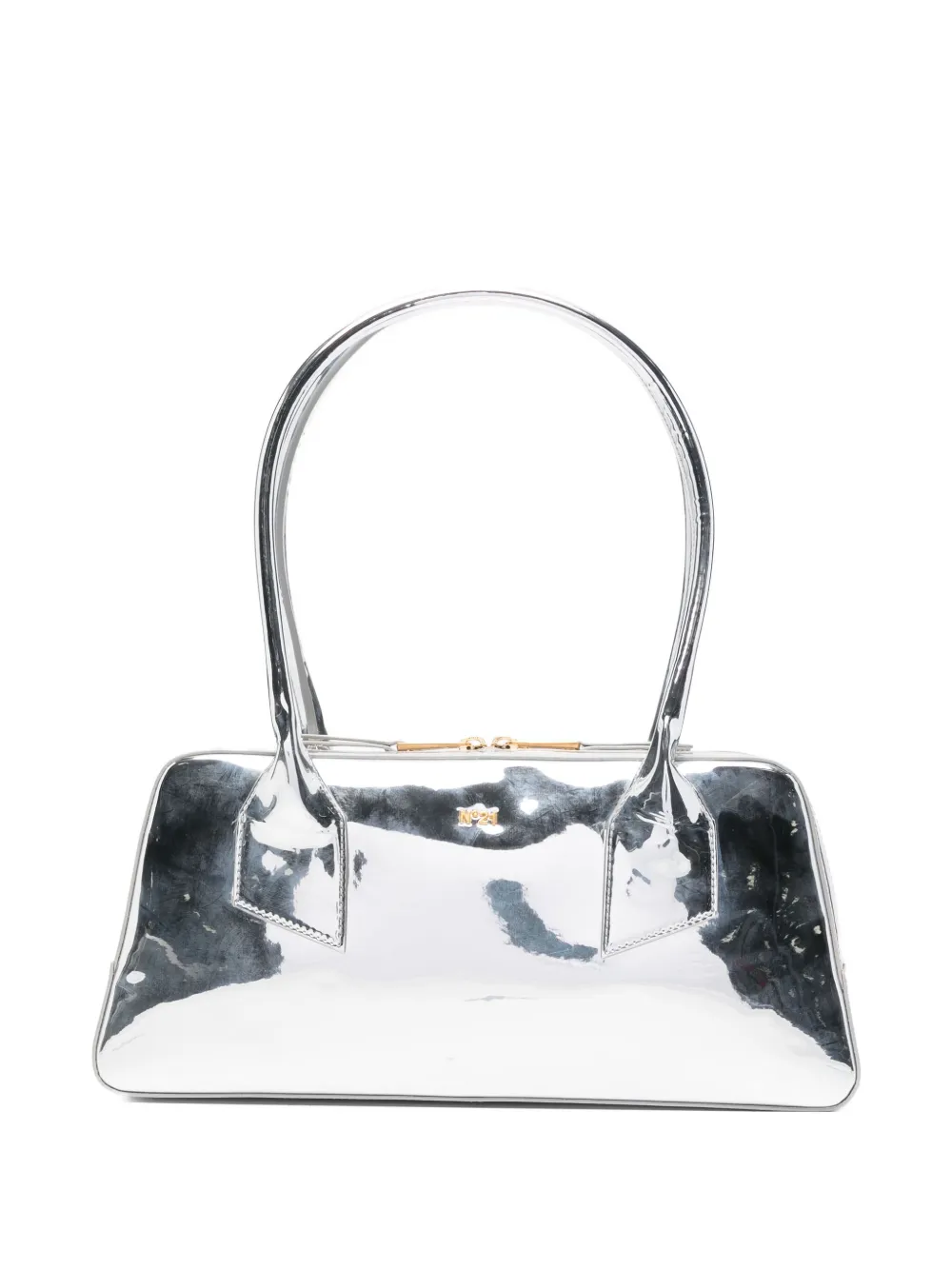 N°21 Logo-plaque Tote Bag In Silver