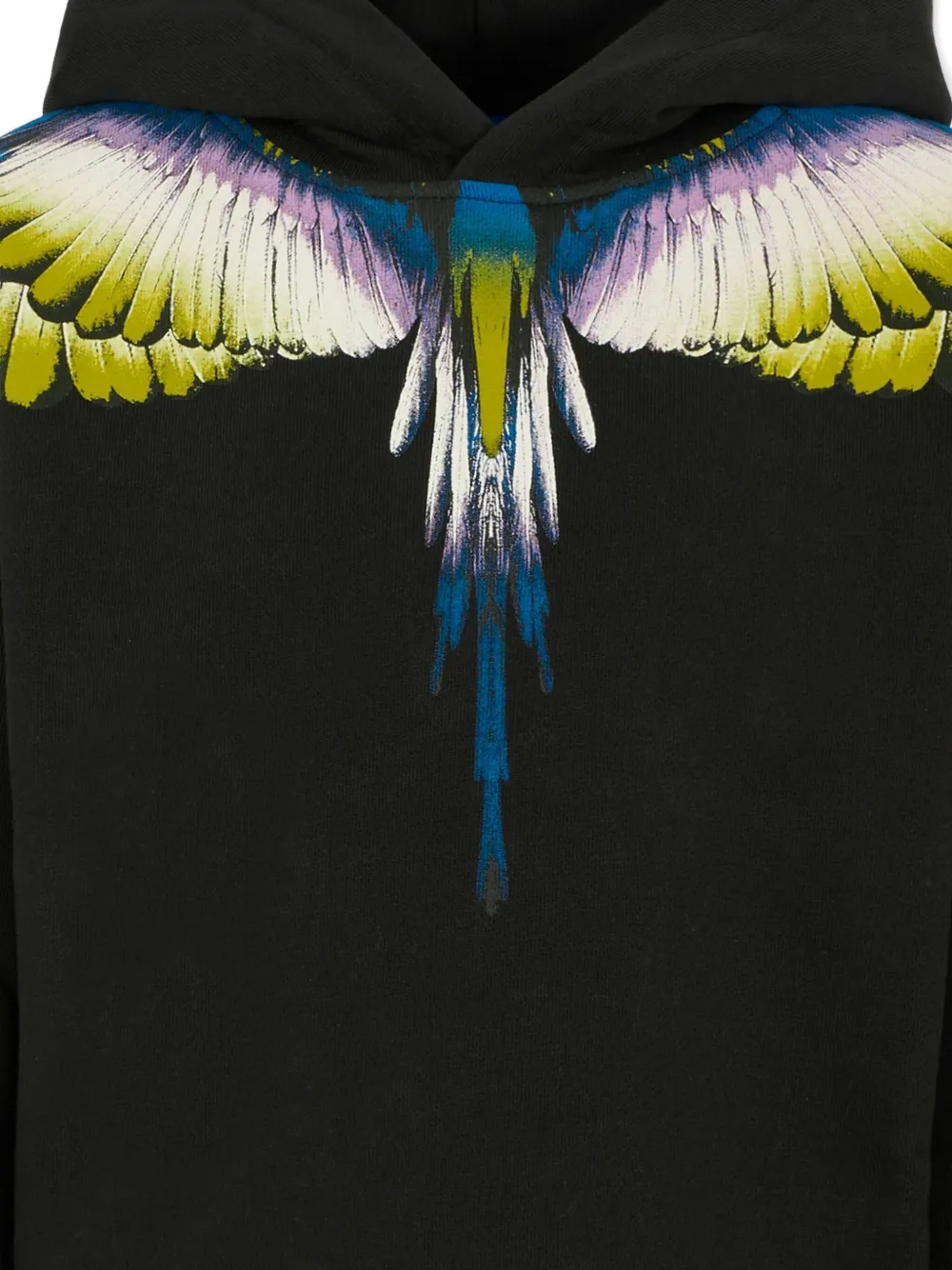 Marcelo Burlon County Of Milan Wings Cotton Hoodie In Black