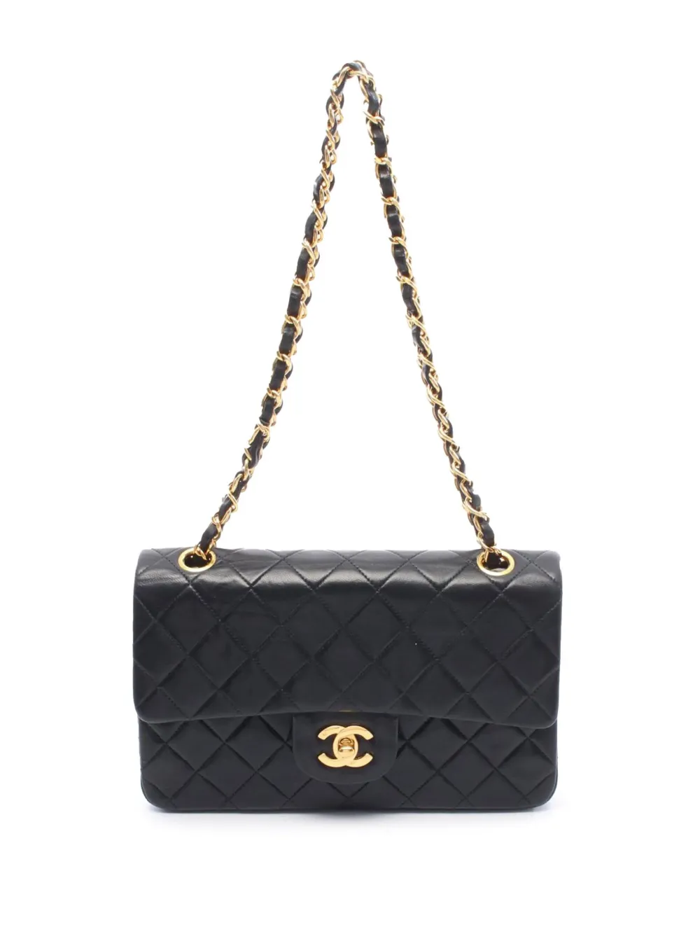 CHANEL Pre-Owned 1991-1994 Small Classic Lambskin Double Flap shoulder bag | Black | Image 1