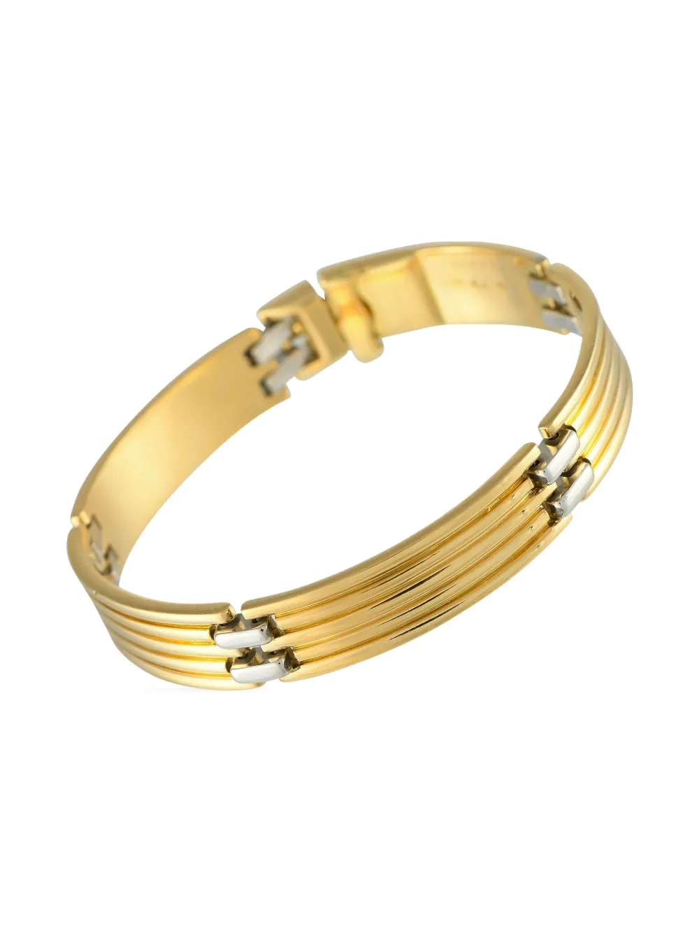 Pre-owned Bvlgari 18k Yellow And White Gold Hinged Bracelet