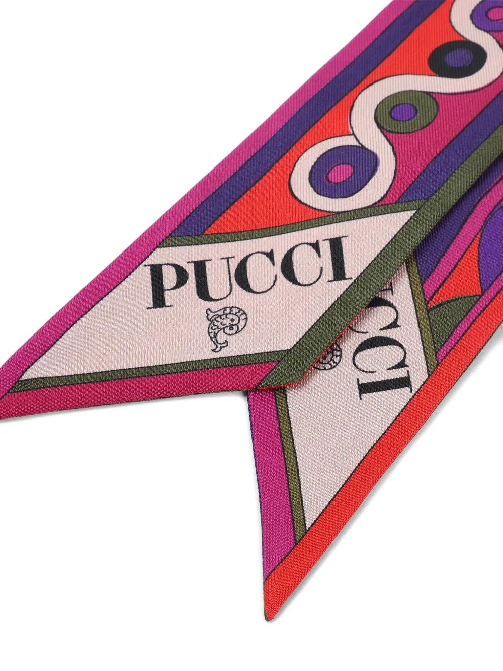 PUCCI geometric-pattern silk scarf - Roze