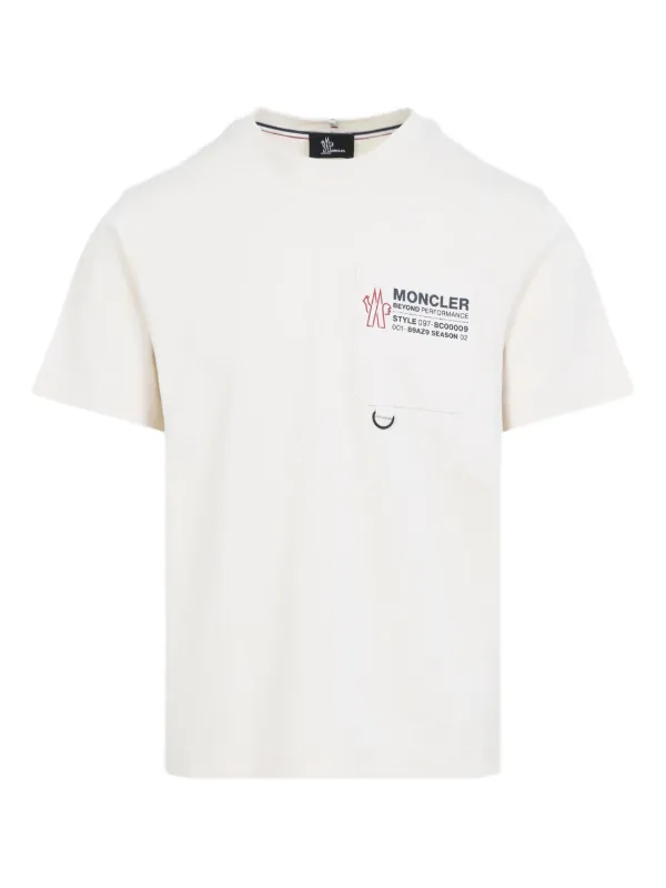 Moncler Grenoble Camiseta Com Bolso Gráfico | Branco | FARFETCH BR