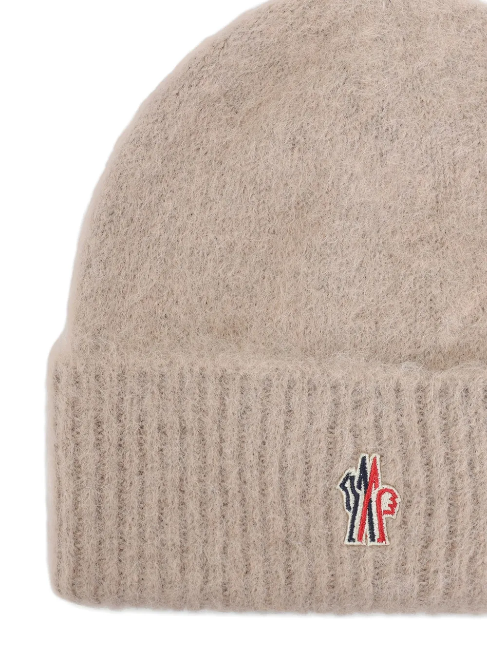 Moncler Alpaca And Wool Logo Beanie In Neutral