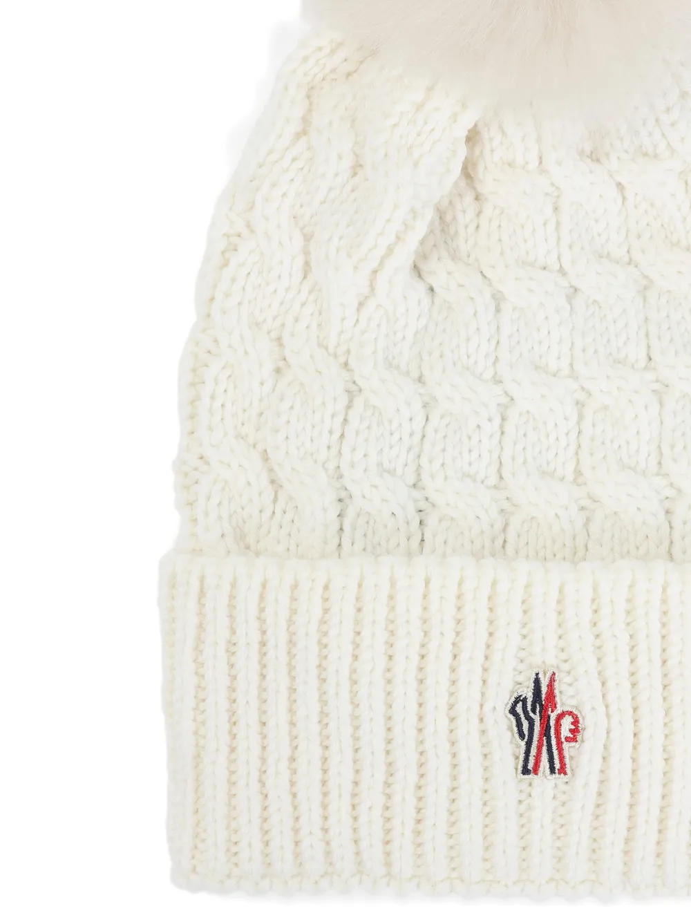 Moncler Ivory Virgin Wool Hat With Pompom In Neutral