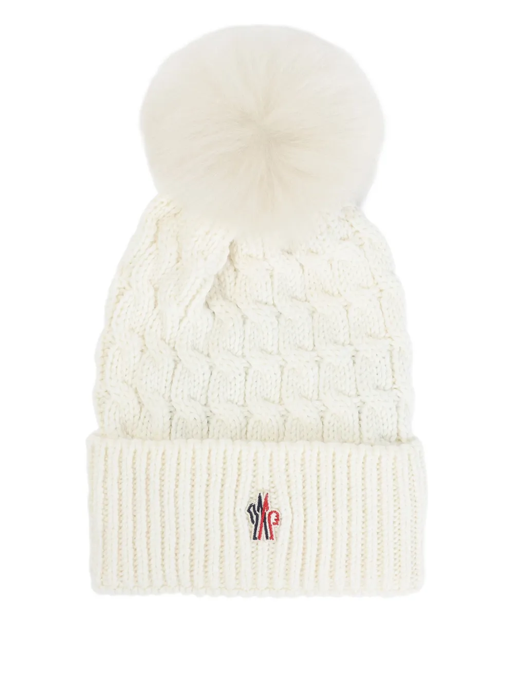 Moncler Grenoble cable-knit pom-pom beanie | White | Image 1