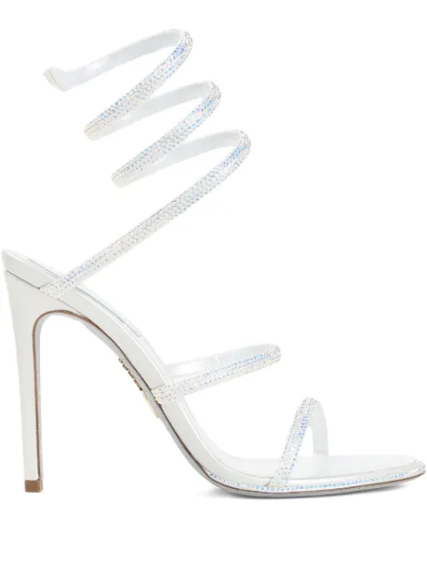 René Caovilla 105mm Cleo spiral-embellished satin sandals