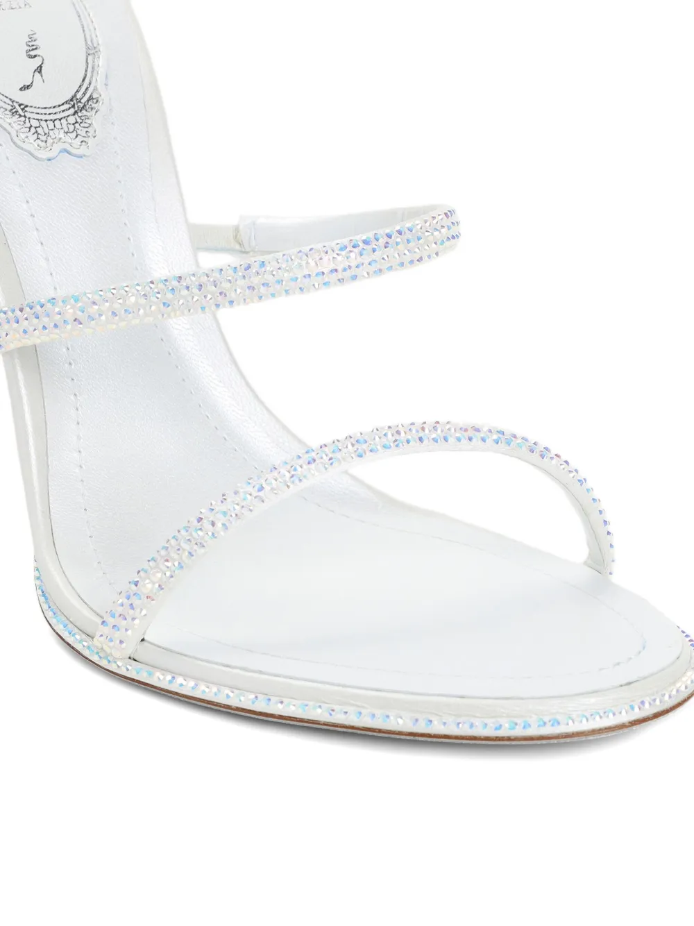 René Caovilla 105mm Cleo spiral-embellished satin sandals White